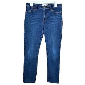 CABI High Rise Straight Dark Wash Denim Jeans Size 8